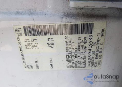 2012 Nissan Altima 2.5 S from USA, damaged, VIN 1N4AL2AP2CN419533